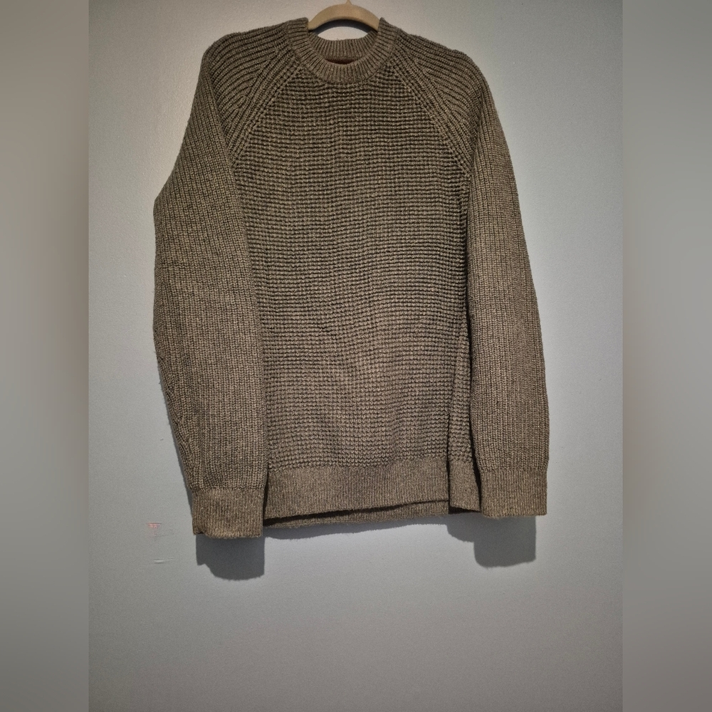 Denver Hayes Men's Textured Crewneck Sweater in Taupe.